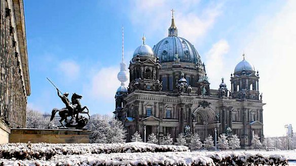Winter wonderland: The Altes Museum in Berlin.