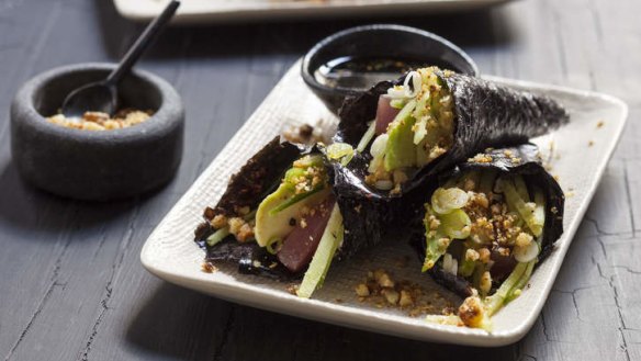 Nutty and chewy brown rice hand rolls.
