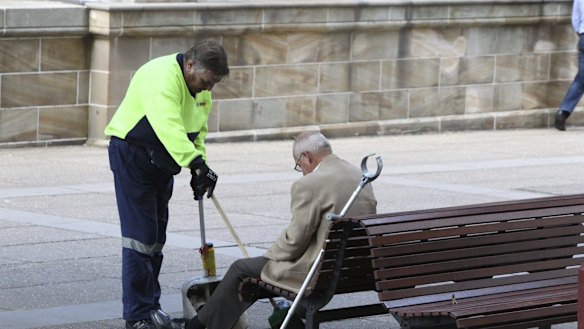 Taking out the rubbish. Roger Rogerson outside Sydney's Supreme Court. 