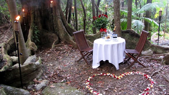 Secret treats ... the love-themed retreat at Crystal Creek.