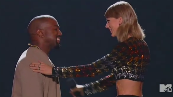 Taylor Swift presented Kanye West with the Video Vanguard award.