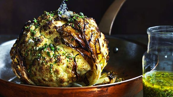 Showstopper ... the whole roasted cauliflower can be the vegetarian centrepiece of a roast dinner.
