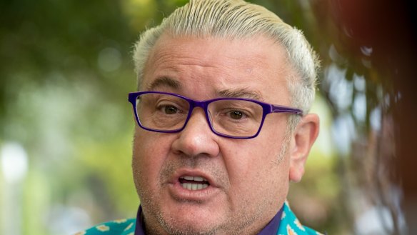 Geelong mayor Darryn Lyons speaking to the media