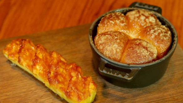 Tipsy cake with spit-roasted pineapple.