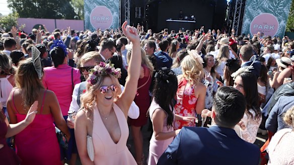 Punters party at Flemington