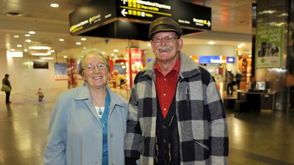 Travel bonus: Patricia and Bob Newall before flying out to New Zealand yesterday.