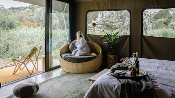 Glamping tents at Peninsula Hot Springs Mornington Peninsula, VictoriaÂ Â 
