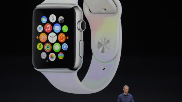 Tim Cook unveils the Apple Watch.