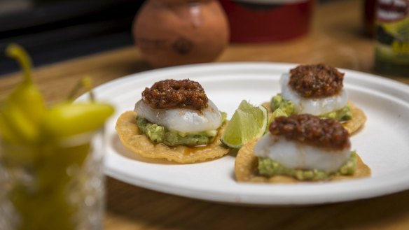 Scallop tostadas at Tacos y Liquor, Geelong. 