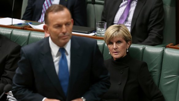 Prime Minister Tony Abbott and Foreign Affairs Minister Julie Bishop during question time on Thursday.