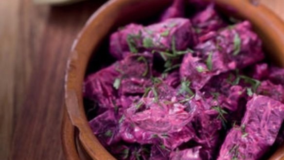 Cumin-roasted beetroot and yoghurt