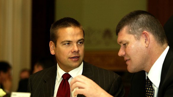 Lachlan Murdoch (left) holds 7.5 per cent of Ten. James Packer was understood to be keen to sell his 7.7 per cent stake. 