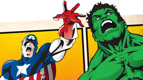 Comic books - Captain America and The Hulk.