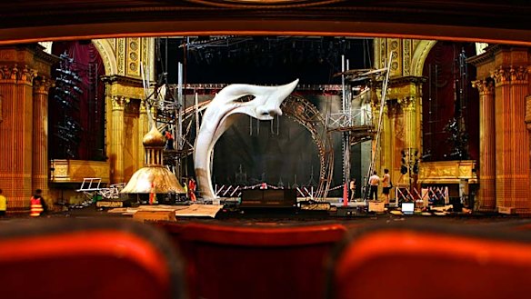 On the set at the Regent Theatre.