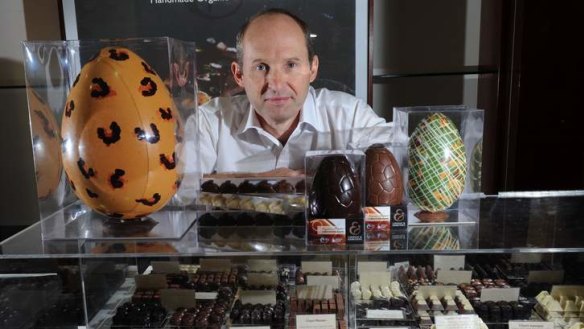 Owner of Lindsay and Edmunds chocolates Peter Edmunds in his Canberra Centre store.