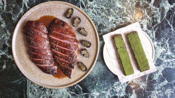 Omnia's dry-aged honey roasted duck for two has become a signature.