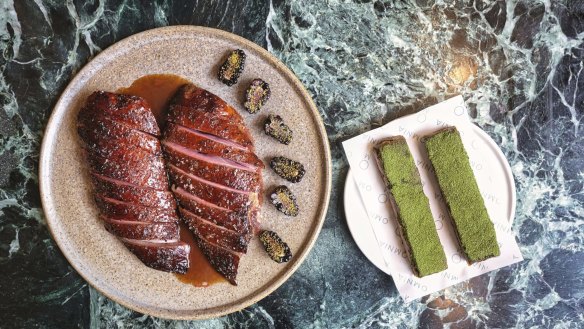 Omnia's dry-aged honey roasted duck for two has become a signature.