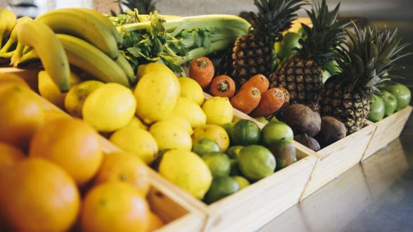 Fresh produce on display.