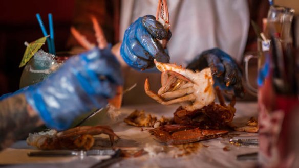 Cracking good fun: Blue swimmer crab boil.