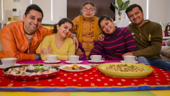 Chit Chaat will be a stall providing Indian Street food at the World Curry Festival, Canberra. From left, Sam Gupta, Smriti Gupta, Neeta Mittal, Siddhi Doshi, and Ashish Doshi.