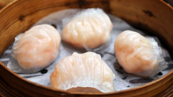 Pleated perfection: The prawn har gao.