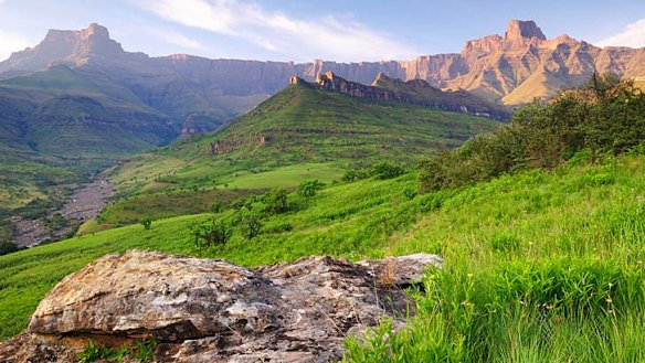 Rugged frontier ... the Drakensberg Mountains in Royal Natal National Park.