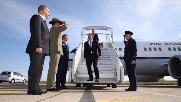 Prime Minister Tony Abbott arrives in Paris on Thursday. Photo: Andrew Meares