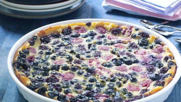 Clafoutis with berries.