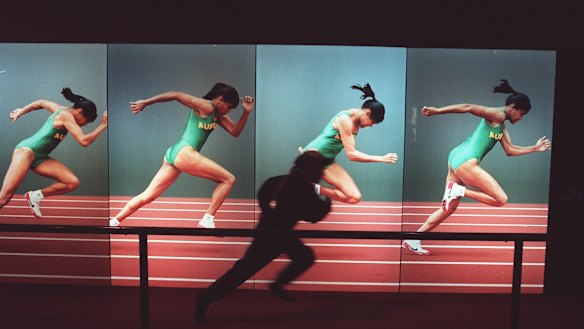 The Cathy Freeman interactive exhibit at the Scienceworks museum pits the public against the Australian runner.