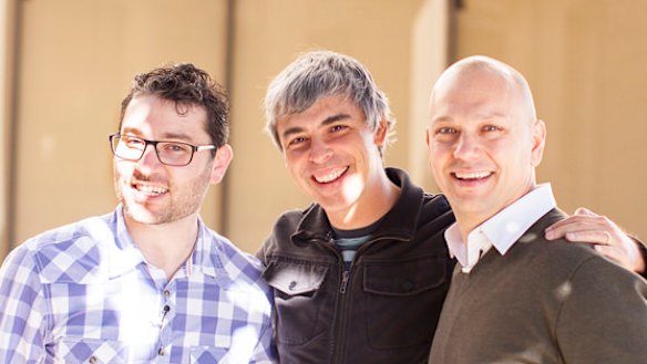 Acquired: Nest co-founders Matt Rogers (left) and Tony Fadell (right), with Google CEO Larry Page (centre).