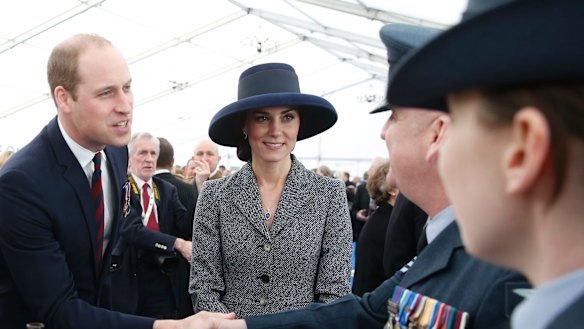 She then wore it again to meet veterans and serving members of the British armed forces at a reception following an unveiling of a national memorial honouring the Armed Forces and civilians who served their country during the Gulf War and conflicts in Iraq and Afghanistan in London. Photo: Alastair Grant