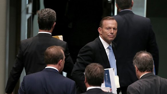 Prime Minister Tony Abbott departs Question Time on Thursday.