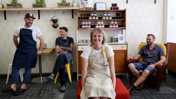 Collective cooks: Alex Paduano from The Jam Bandits, Stuart Masters from Miss Lilly's Kitchen, Libby Marriner from Cookies + Milk, and Steve Webb from Edible Kids Gardens.