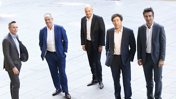  Jonathon Pearce, Chris Hadley, Justin Ryan, Marcus Darville and Alex Eady, from Quadrant Private Equity 