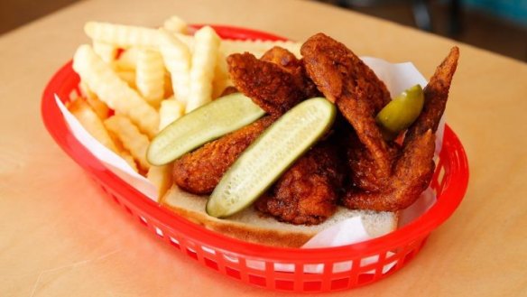 Nashville-style hot chicken at Belle's Hot Chicken in Fitzroy.