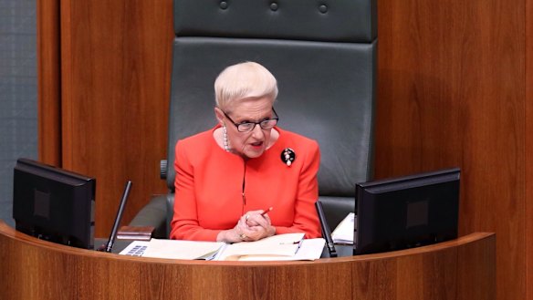 Speaker Brownwyn Bishop in Question Time on Thursday.