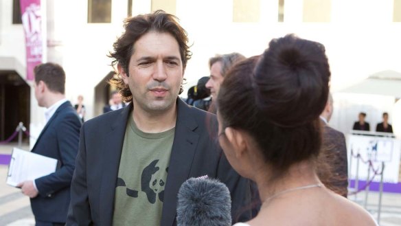 In London for the ceremony ... Attica's Ben Shewry is interviewed on his way into the World's 50 Best Restaurants 2014 announcement.