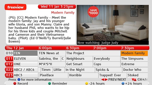 Freeview EPG.