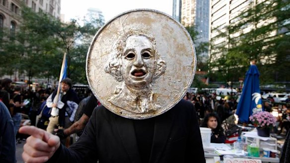 A member of the Occupy Wall Street movement protesting in New York late last year - when the crowds still came.