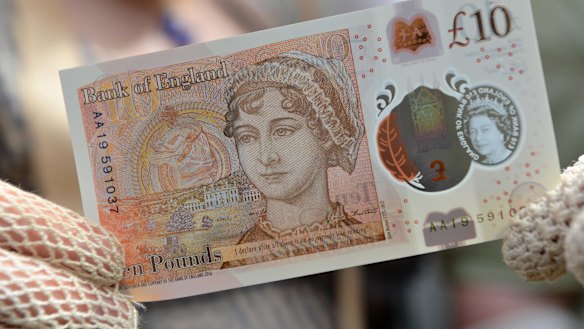 The new £10 note, featuring Jane Austen.