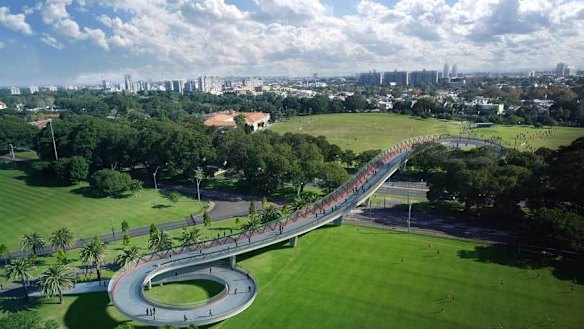 Moore Park bridge proposal artist impression