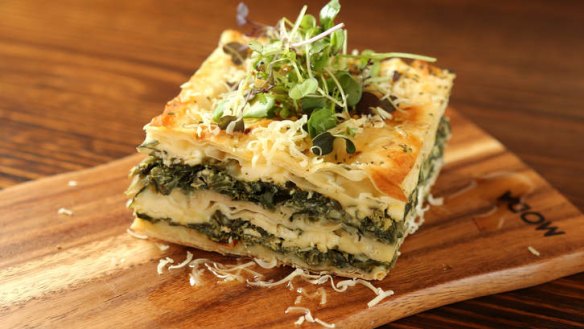 Spinach, feta, ricotta and herb pastry.