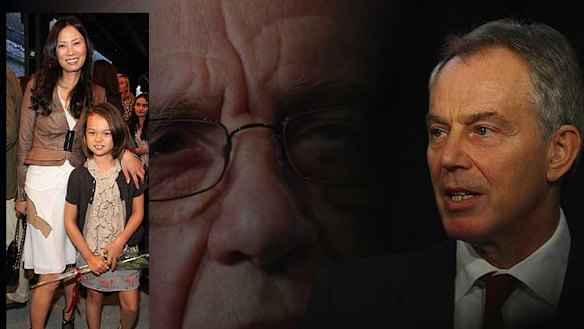 Happy families ... Tony Blair, godfather to Rupert Murdoch and Wendi Deng's children.
