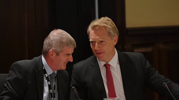 Acting lord mayor Arron Wood, right, and Keith Williamson.