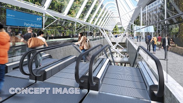 The entrance to Parkville via Grattan Street.