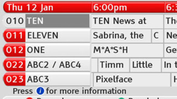 Freeview EPG.