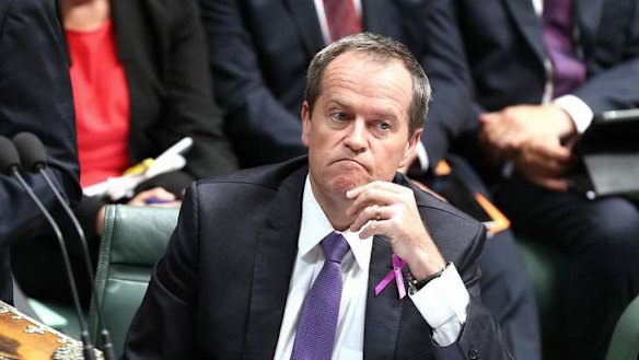 Opposition Leader Bill Shorten  during question time. Photo: Alex Ellinghausen