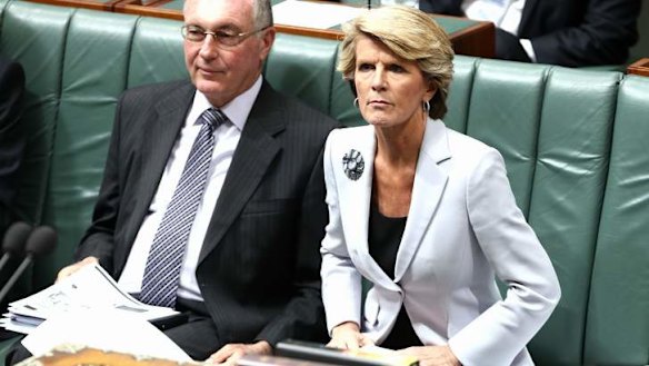Foreign Affairs Minister Julie Bishop during Question Time. Photo: Alex Ellinghausen