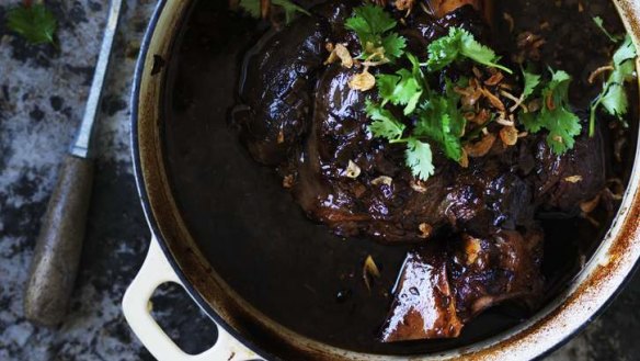 Braised beef shin with chilli and black vinegar.