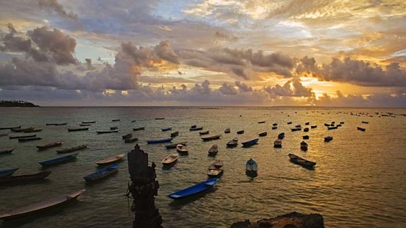 Bird's eye view ... sunset at Nusa Penida.